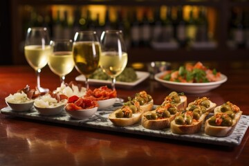 personal tapas dishes presented on a restaurant bar