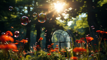 Obraz na płótnie Canvas Water colorful bubbles.