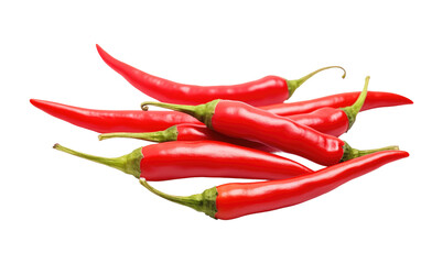 Spicy Red Chili Peppers On Transparent Background