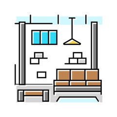 industrial interior desig color icon vector. industrial interior desig sign. isolated symbol illustration