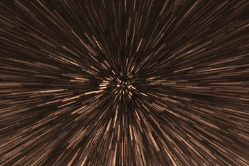 Black and peach fuzz zoom perspective background. Abstract soft explosion effect. Centric motion pattern