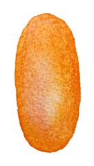 Orange Watercolor single color paint drop isolated over the white background