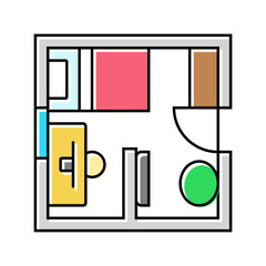 furniture arrangement interior designer color icon vector. furniture arrangement interior designer sign. isolated symbol illustration
