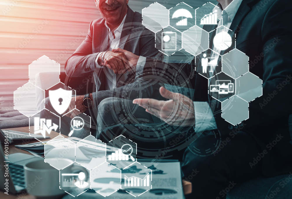 Poster cyber security and digital data protection concept. icon interface showing secure firewall technolog