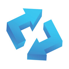 Blue arrows in 3D design. An eye-catching illustration with a 3D-rendered blue arrows lead the viewer's gaze in a specific direction within the composition. Vector illustration.