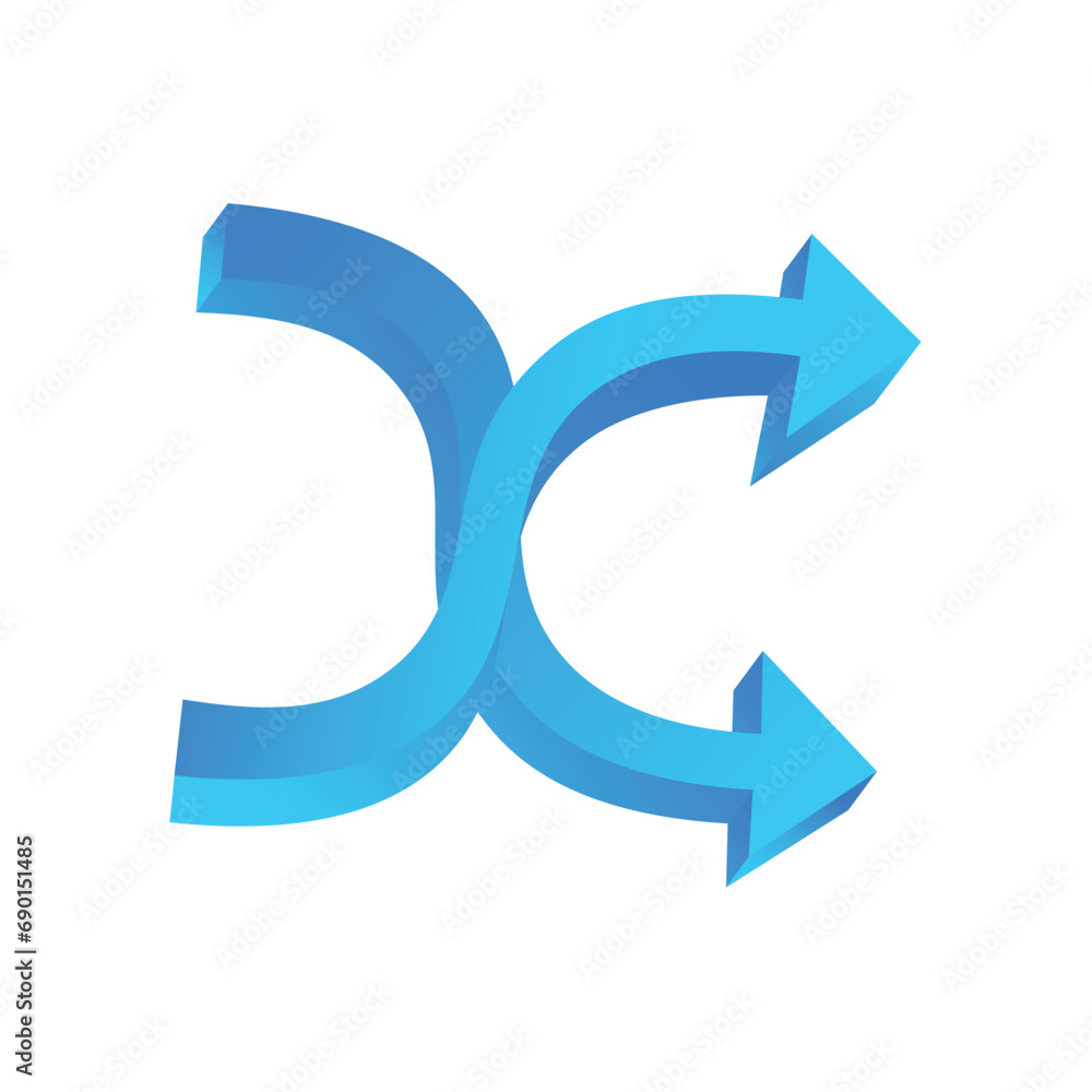 Aufkleber blue arrows in 3d design. a captivating 3d design with a dynamic double blue arrow emphasize the sha