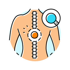spinal cord analysis color icon vector. spinal cord analysis sign. isolated symbol illustration