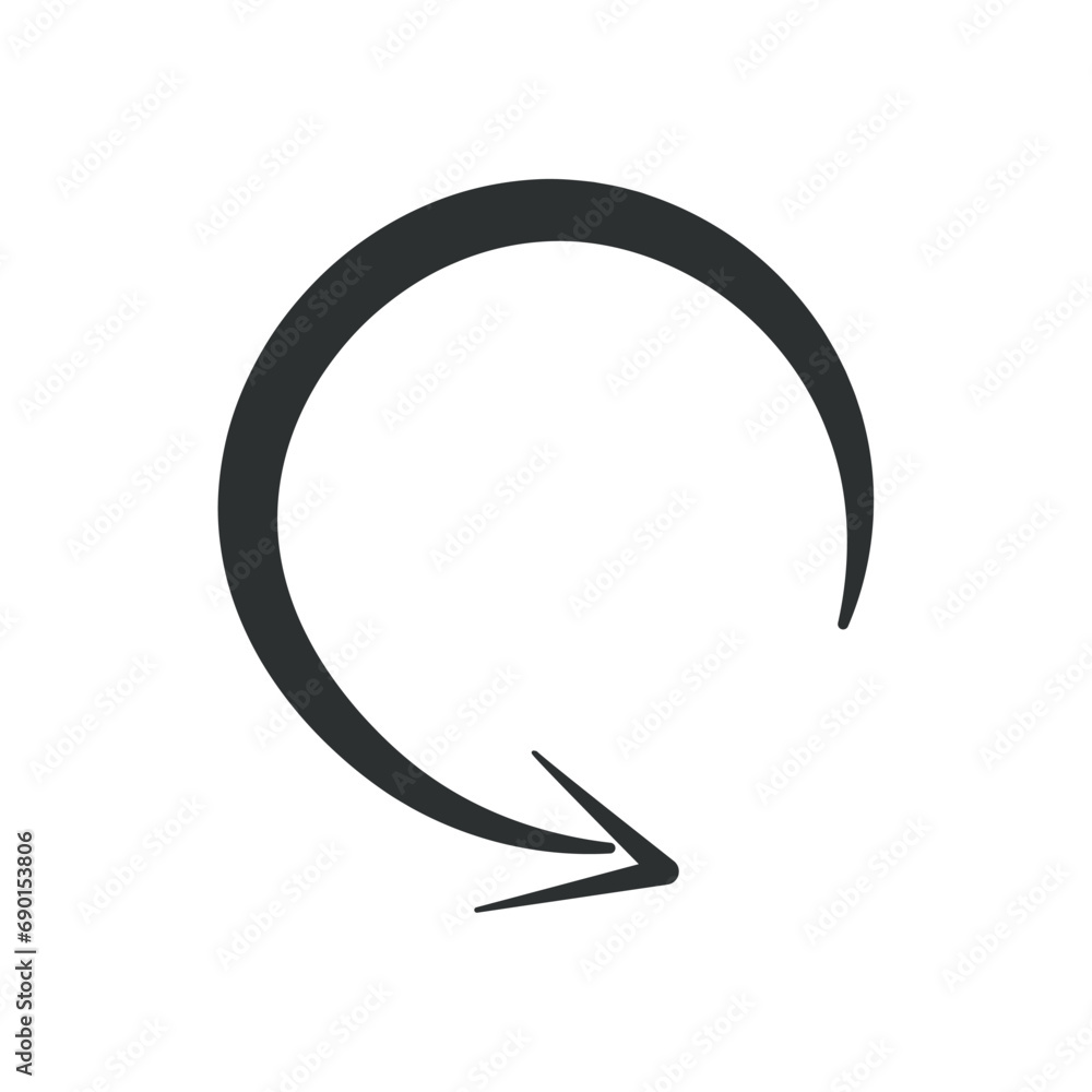 Poster arrow in hand sketched design. the artistry of hand sketch design brought to life with a bold circle