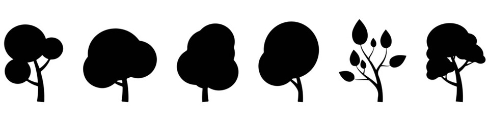 A collection of tree illustrations. It can be used to illustrate any topic of nature or a healthy lifestyle. Vector Illustration. Vector Graphic. EPS 10
