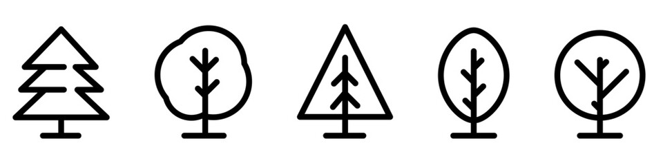 A collection of tree illustrations. It can be used to illustrate any topic of nature or a healthy lifestyle. Vector Illustration. Vector Graphic. EPS 10