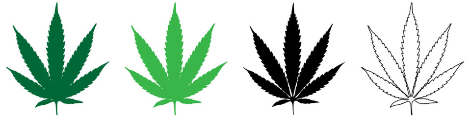 Black and white sketch of a marijuana leafs - obrazy, fototapety, plakaty