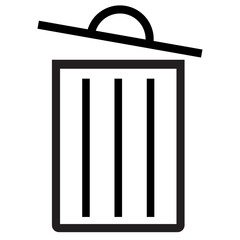 Open trash can icon. Simple graphic representing disposal or deletion.