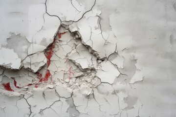 close-up of a cracked wall in a residential building