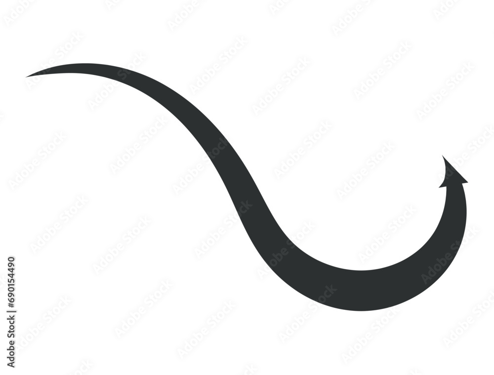 Poster arrow in hand sketched design. a compelling hand sketch composition harmoniously combines a black ar