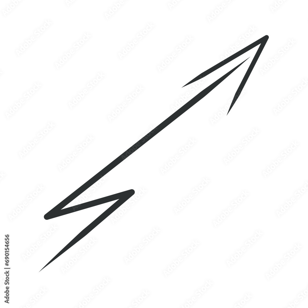 Aufkleber arrow in hand sketched design. a sophisticated hand sketch design highlighted by a bold black arrow 
