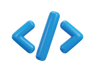 Obraz premium 3d code icon symbols of software and web development