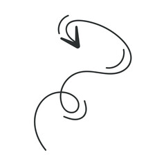 Arrow in hand sketched design. A visually captivating hand-drawn black arrow plays a central role in directing the viewer's focus and flow.