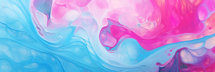 Fototapeta na wymiar Abstract pastel background banner, art painting illustration, watercolor swirl waves. Panoramic web header with copy space. Wide screen wallpaper.