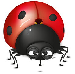Cute angry ladybug illustration