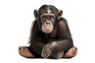 Chimpanzee Isolated on Transparent Background. Ai