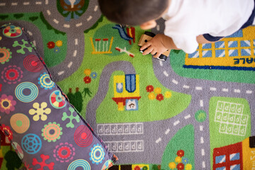 child playing with toys