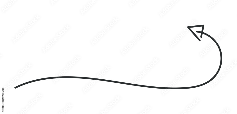 Poster arrow in hand sketched design. an engaging hand-drawn illustration skillfully incorporates a black a