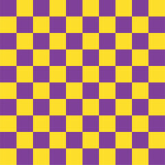 purple and yellow colors checkered seamless geometric pattern, square template,checkerboard vector illustration.