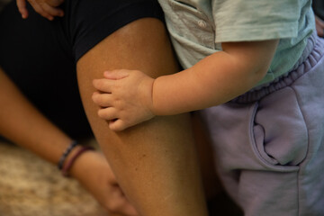 A child looking for his teacher