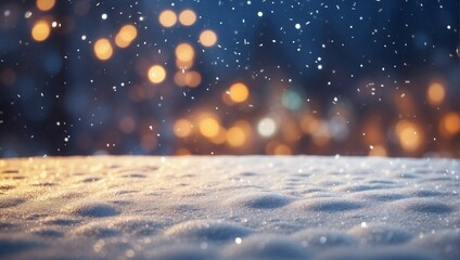 Obraz premium Background with Bokeh Effect and Snowfall