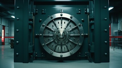 Digital Vault Door Opening to Reveal Secure Information