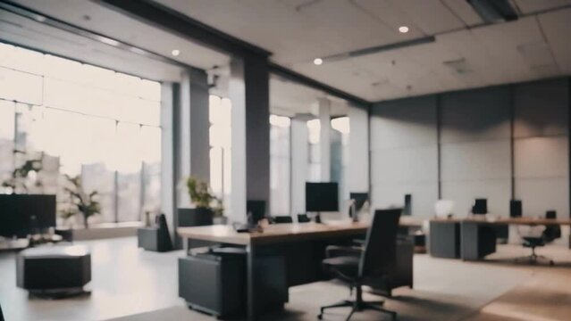 modern office interior, blurred video
