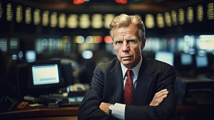 Fototapeta premium Confident Mature Stock Trader 