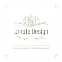 Elegant element for design template, place for text. Floral border.