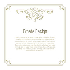 Elegant element for design template, place for text. Floral border.