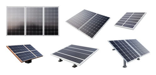 solar panel set - various size and angles - transparent PNG - Premium Pen Tool Flawless Cutout