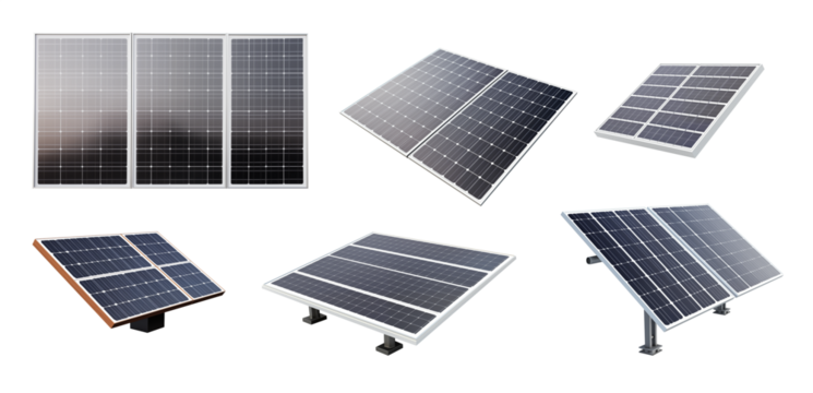 solar panel set - various size and angles - transparent PNG - Premium Pen Tool Flawless Cutout