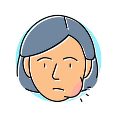 swelling face disease symptom color icon vector. swelling face disease symptom sign. isolated symbol illustration