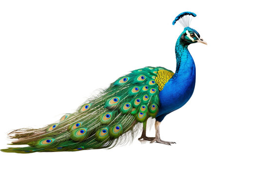 Peacock Isolated on Transparent Background. Ai