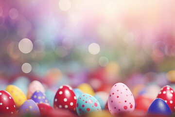 Fototapeta na wymiar Colorful Easter Egg background with Copy space, AI Generative