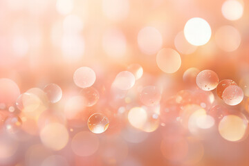beautiful bokeh lights blurred background in color of the year 2024 peach fuzz
