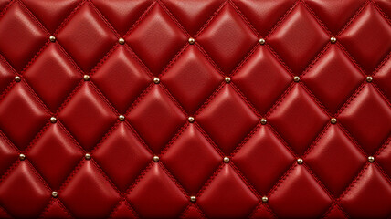 red diamond pattern embossed leather pattern with gold diamond detail, puffy foam leather for purse. - obrazy, fototapety, plakaty
