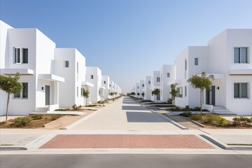 Modern White Townhouses - Minimalist Residential Architecture for Sale in Prime Location