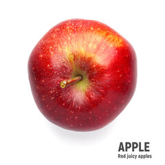 Red apple isolated on white background.