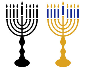 Hanukkah Menorah with Candles