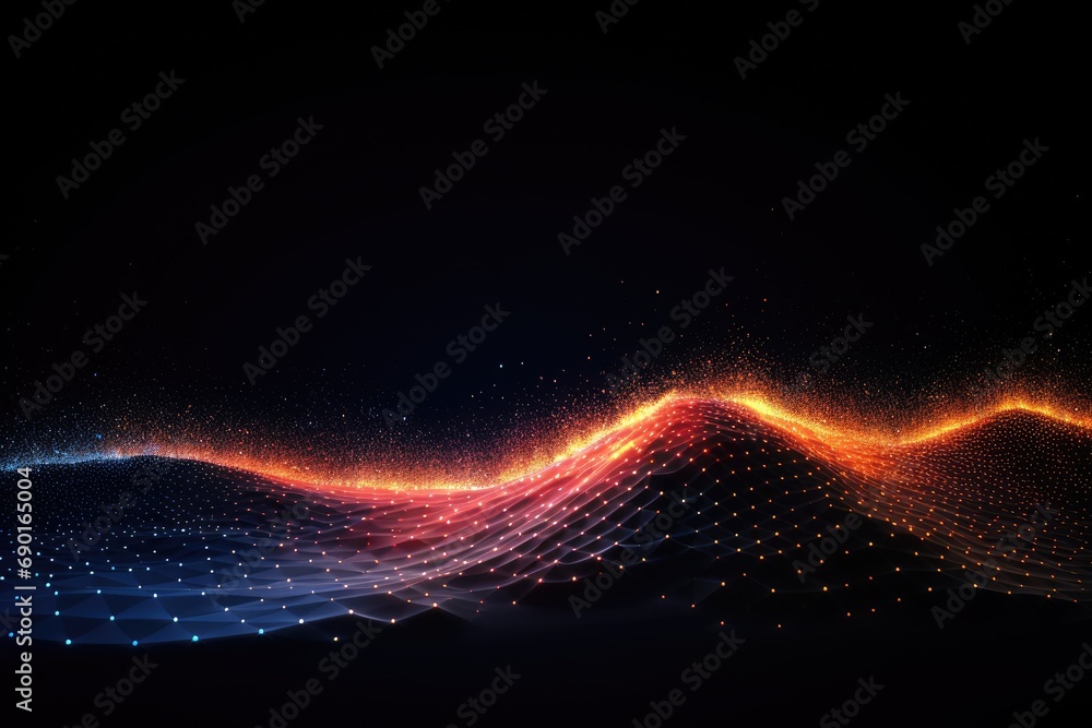 Poster abstract technology background. vector illustration. network connection structure with particles, ab