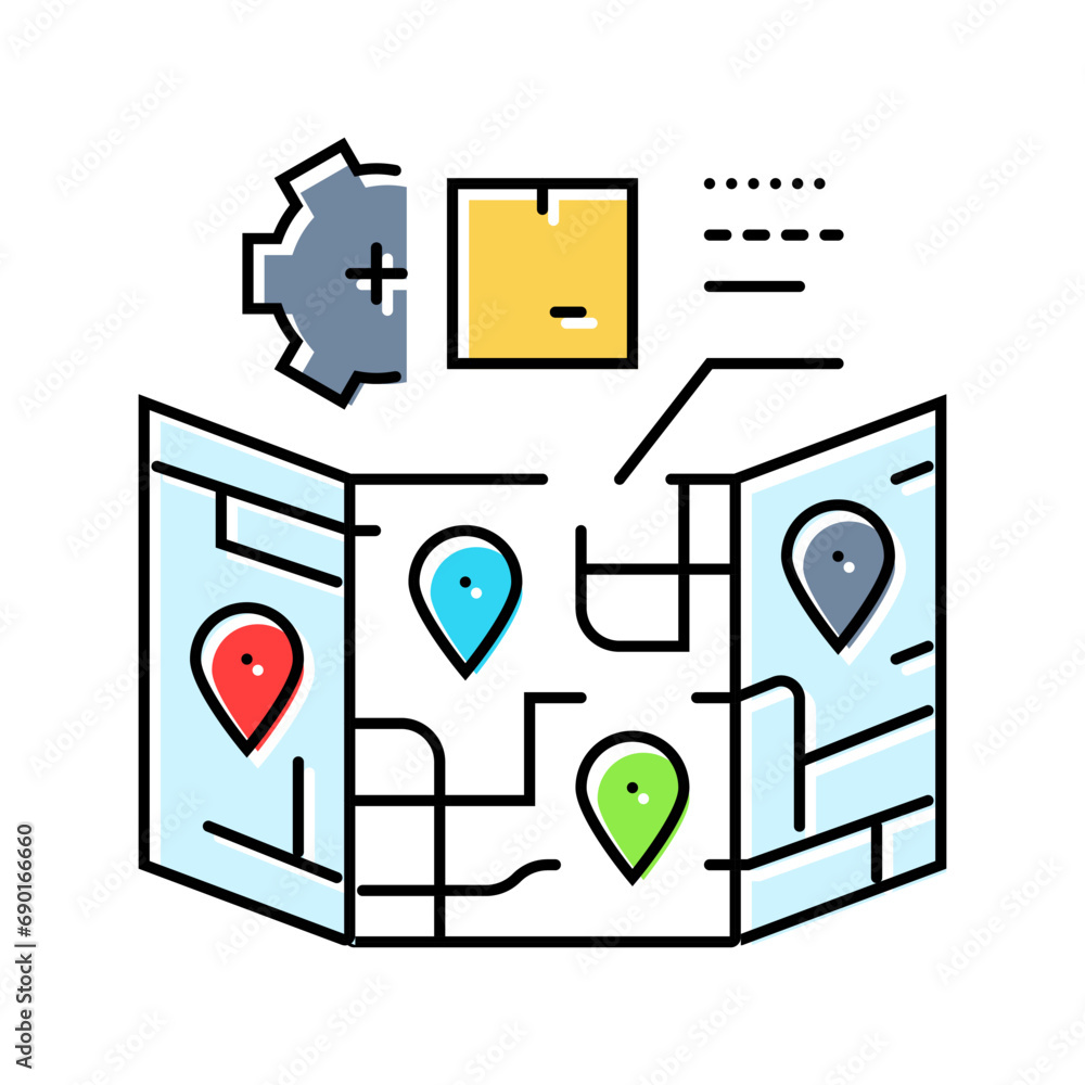 Poster shipping coordination logistic manager color icon vector. shipping coordination logistic manager sig