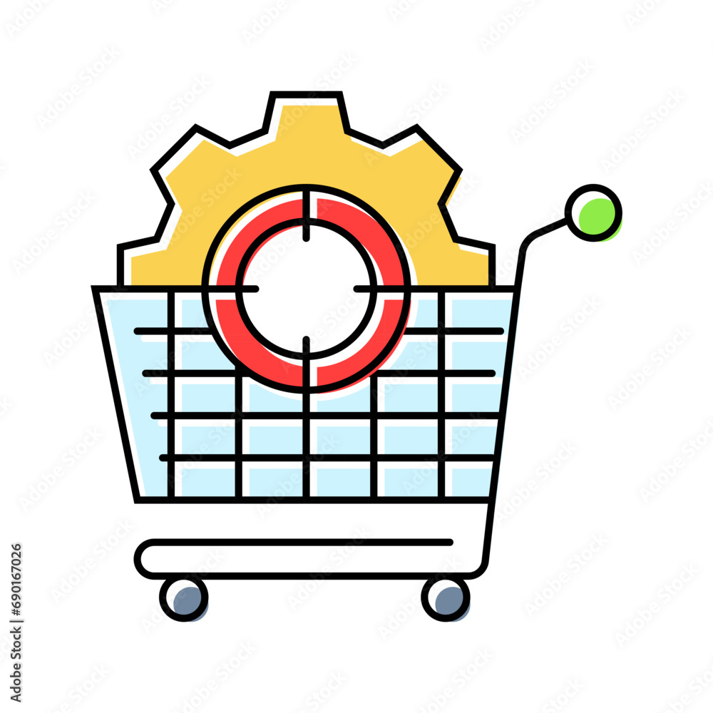 Aufkleber procurement strategy logistic manager color icon vector. procurement strategy logistic manager sign.