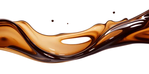 Poster brown drink liquid wave splashes isolated on transparent background © mr_marcom