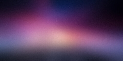 Pink blue purple yellow matte warm wide background. Blurred pattern with noise effect. Grainy website banner desktop template digital gradient. Atmosphere holidays Christmas New Year Valentine Easter