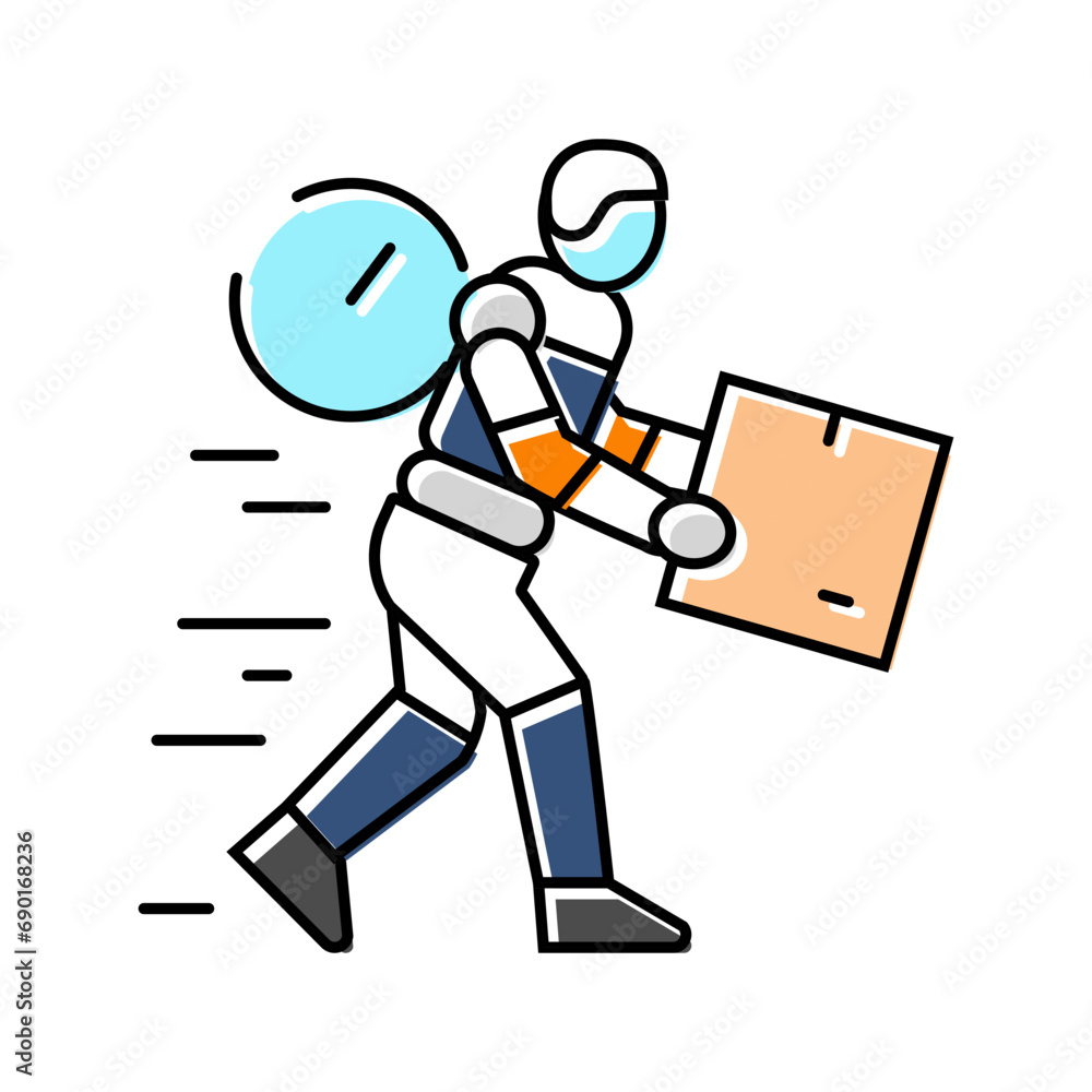 Poster indoor navigation autonomous delivery color icon vector. indoor navigation autonomous delivery sign.